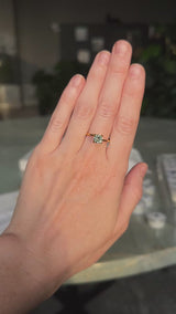 0.97CT ROUND MONTANA SAPPHIRE, TEAL BLUE GREENISH GREY, 5.92X3.57MM