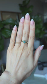 1.34ct Round Teal Montana Sapphire Scallop Cup Solitaire in 14k Yellow Gold