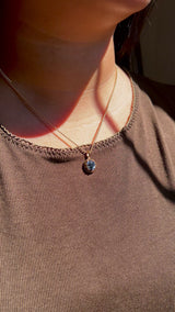 3.40ct Oval Madagascar Bicolor Sapphire 10 Prong Pendant in 14k Yellow Gold