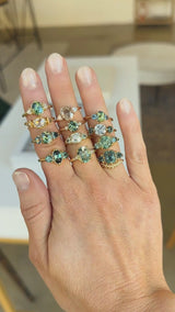 3.50ct Oval Untreated Montana Sapphire and Tapered Baguette Diamond Stackable 4 Prong Ring With Euro Shank in 18k Yellow Gold