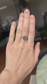2.57ct Untreated Australian Teal Sapphire Low Profile Split Shank Six Prong Ring in 18k Yellow Gold