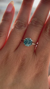 2.31CT ROUND BRILLIANT MONTANA SAPPHIRE, OCEAN BLUE, 7.83X5.05MM