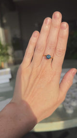 1.25CT ROUND BRILLIANT MONTANA SAPPHIRE, VIBRANT ROYAL BLUE TEAL, 6.46X4.19MM