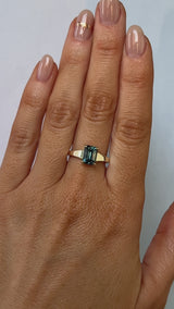 2.40ct Untreated Emerald Cut Madagascar Sapphire Low Profile 4 Prong Tapered Solitaire in 14k Yellow Gold