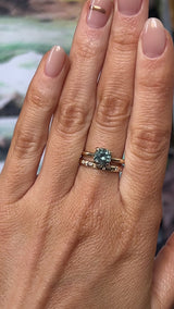 1.69ct Untreated Cushion Cut Blue Montana Sapphire Low Profile 4 Prong Solitaire in 14k Yellow Gold