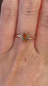 1.30ct Unheated Bicolor Montana Sapphire Low Profile Six Prong Split Shank Solitaire in 14k Rose Gold