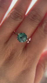 2.34CT MADAGASCAR OCTAGON SAPPHIRE, DEEP TEAL, 8.65X7.99X4.90MM