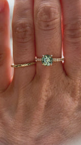 4 Prong Solitaire with Pavé Set Diamonds, Stackable - Setting
