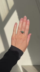 3.38ct Round Minty Green Madagascar Sapphire Diamond-studded Six Prong Split Shank Solitaire in Platinum