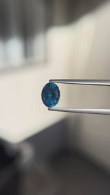 1.76ct Montana Sapphire, dark blue teal, 8.0x5.9x4.5mm