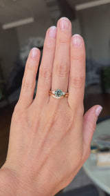 Three Stone Ring with Pear Diamond Side Stones- Setting