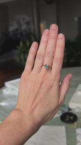 2.10CT MADAGASCAR RADIANT SAPPHIRE, GLOWY TEAL BLUE GREEN, UNTREATED, 6.3X6.2MM