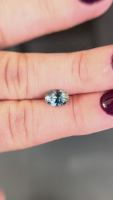 1.46ct Oval Burmese Sapphire, Bicolor Blue Teal, 7.9x5.4x4.2mm, Untreated