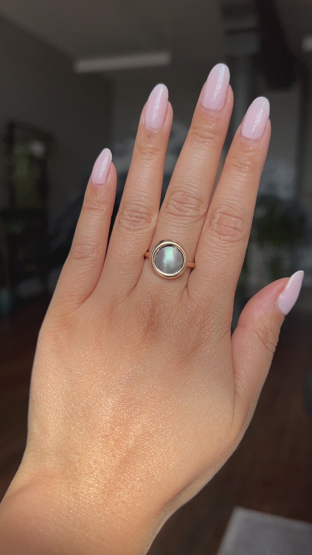 Cortez Pearls® Bezel Wave Rings in 14k Yellow Gold