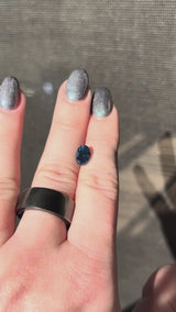 1.76ct Montana Sapphire, dark blue teal, 8.0x5.9x4.5mm