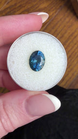 3.04CT OVAL TANZANIAN SAPPHIRE, DEEP ROYAL BLUE WITH TEAL, UNTREATED, 10.04X7.66X5.41MM