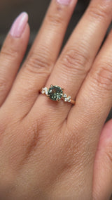 2.02ct Round Madagascar Sapphire and Diamond Starry Night Low Profile Solitaire in 14k Yellow Gold