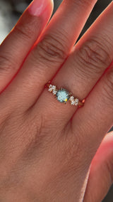 1.01ct Light Teal Montana Sapphire and Diamond Starry Night Low Profile Solitaire in 14k Yellow Gold