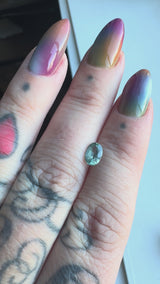 0.98CT OVAL MONTANA SAPPHIRE, LIGHT AQUA BLUE SEAFOAM, UNTREATED, 7.03X5.08X3.23MM