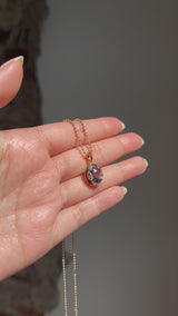 3.40ct Oval Madagascar Bicolor Sapphire 10 Prong Pendant in 14k Yellow Gold