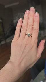 1.64ct Round "Hearts & Arrows" Cut Untreated Montana Sapphire 4 Prong Solitaire Evergreen Ring in 18k Yellow Gold