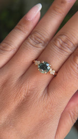 2.15ct Round Madagascar Sapphire and Diamond Starry Night Low Profile Solitaire in 14k Yellow Gold