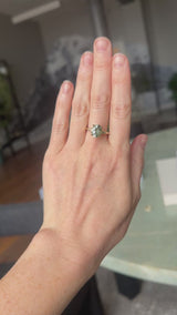 3.50ct Oval Untreated Montana Sapphire and Tapered Baguette Diamond Stackable 4 Prong Ring With Euro Shank in 18k Yellow Gold