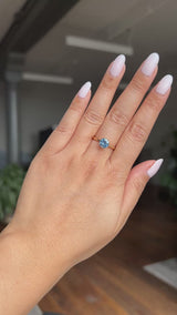 1.37ct Round Precision Cut Ceylon Blue Montana Sapphire Lotus Solitaire in 18k Yellow Gold