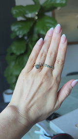 1.49ct Oval Untreated Montana Sapphire Scallop Cup Solitaire in 14k Yellow Gold