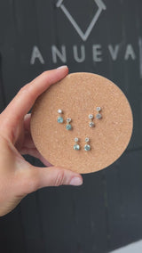 Montana Sapphire and Lab Grown Diamond "Raindrop" Earrings in 14k Yellow Gold