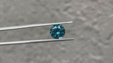 3.19CT PRECISION CUT ROUND BRILLIANT MONTANA SAPPHIRE, DEEP TEAL BLUE GREEN, 8.7MM