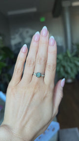 1.32ct Round Sri Lankan Grey Sapphire and Diamond Starry Night Low Profile Solitaire in 14k White Gold