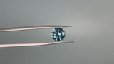 2.03CT PRECISION CUT ROUND BRILLIANT MONTANA SAPPHIRE, TEAL BLUE WITH GREEN, 7.3MM