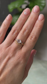 1.33ct Rosecut Grey Diamond and Princess Cut Diamond Rapids Low Profile Ring in 14k Yellow Gold