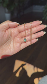 1.56ct Untreated Teal Green Nigerian Oval Sapphire 10 Prong Pendant in 14k Yellow Gold