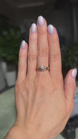 0.97ct Salt and Pepper Diamond and Princess Cut Diamond Rapids Low Profile Ring in 14k Yellow Gold