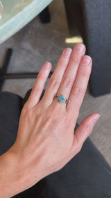 2.36ct Fancy Cushion Cut Montana Sapphire and Australian Sapphire Antique Compass Set Low Profile Ring in 18k Yellow Gold