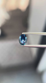 1.76ct Montana Sapphire, dark blue teal, 8.0x5.9x4.5mm