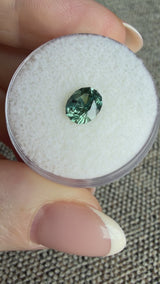1.30CT PRECISION CUT OVAL MONTANA SAPPHIRE, CARIBBEAN TEAL, 6.8X5.6X4.2MM