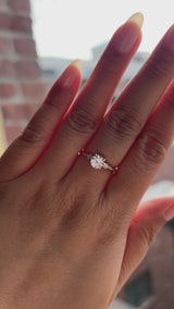 0.78ct Untreated Light Pink Montana Sapphire and Princess Cut Diamond Rapids Low Profile Ring in 14k Yellow Gold
