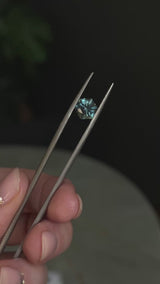 2.12CT HEXAGON BRILLIANT MONTANA SAPPHIRE, OCEAN BLUE AND GREEN, UNTREATED, 8.35X7.24X5.31MM - APPRAISED STONE