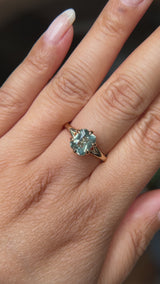 2.25ct Radiant Cut Madagascar Sapphire Low Profile Six Prong Split Shank Solitaire in 14k Yellow Gold