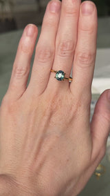 2.09CT OVAL MADAGASCAR SAPPHIRE, DEEP PARTI TEAL AND GREEN, UNTREATED, 7.7X6.6X4.9MM