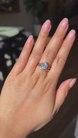 3.10ct Round Cornflower Blue Montana Sapphire Low Profile Six Prong Split Shank Solitaire in 14k Yellow Gold