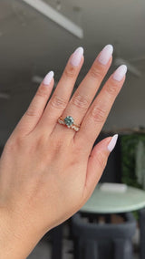 1.97ct Round Precision Cut Montana Sapphire 4 Prong Solitaire Evergreen Ring in 14k Yellow Gold