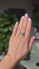 1.60ct Round Blue Untreated Sri Lankan Sapphire Hidden Halo Solitaire in 14k Yellow Gold