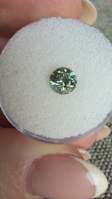 0.95CT ROUND MONTANA SAPPHIRE, TEAL BLUE GREEN AND YELLOW, 5.7X3.8MM