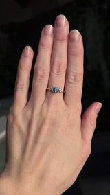 0.91ct Light Cornflower Blue Montana Sapphire and Diamond Starry Night Low Profile Solitaire in 14k Yellow Gold