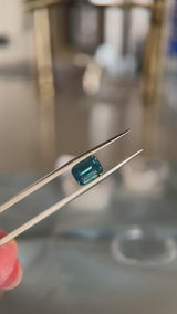 2.53CT ELONGATED CUSHION MADAGASCAR SAPPHIRE, MEDIUM TEAL GREEN, 8.20X6.21X4.75MM, UNTREATED, EARLY ACCESS