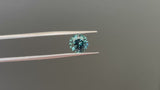 2.01CT ROUND PRECISION CUT MONTANA SAPPHIRE, TEAL, 7.4x5mm